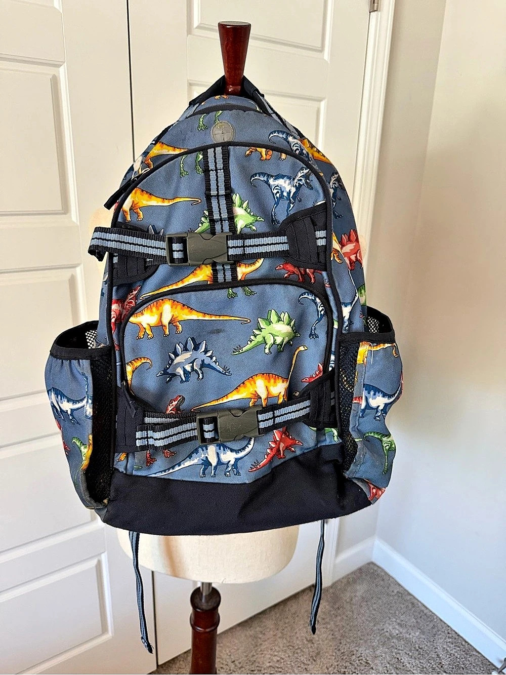 Pottery Barn Kids Mackenzie Blue Multi Dino Backpack